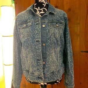 Cheetah print jean jacket. New without tags.